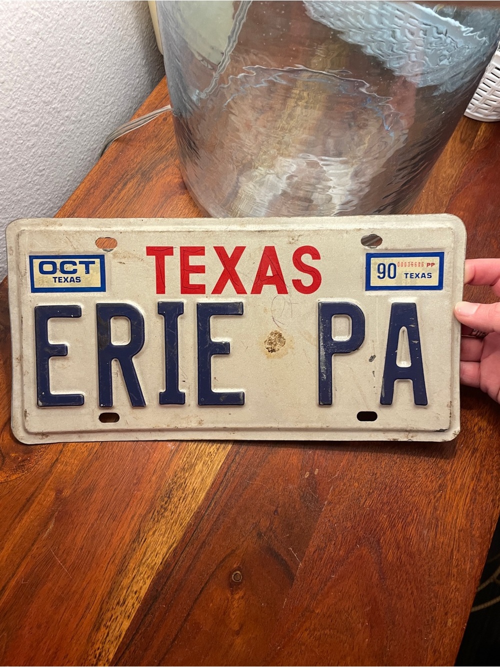 Vintage novelty license plate ERIE PA (Texas)